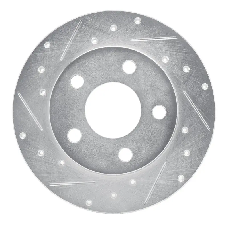 R1 04-16 Buick Lacrosse Rear Left Drilled & Slotted Silver Brake Rotor 1