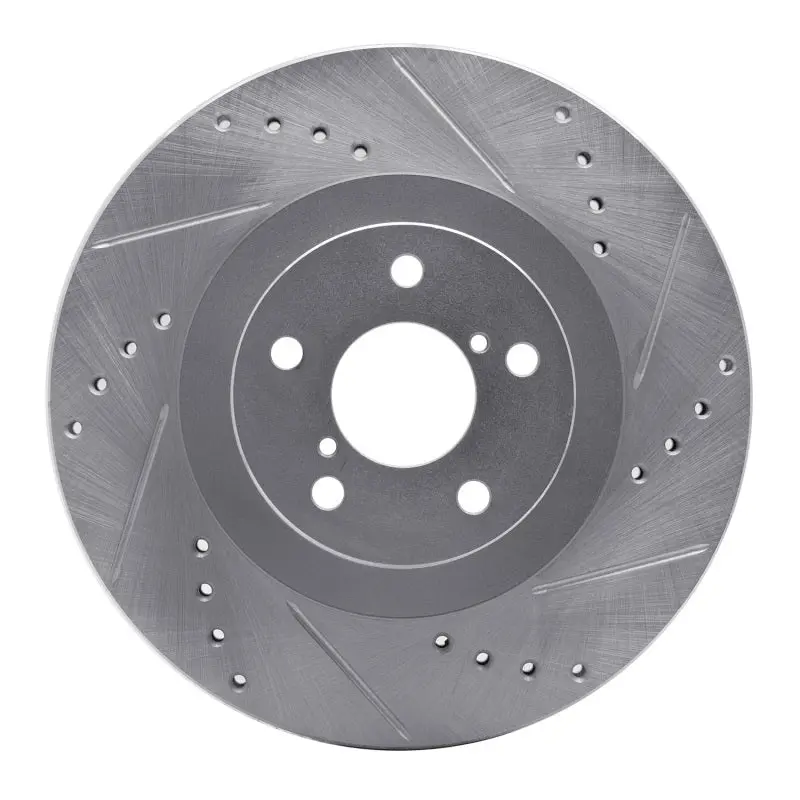 R1 01-08 Saab 9-2X Front Right Drilled & Slotted Silver Brake Rotor 1