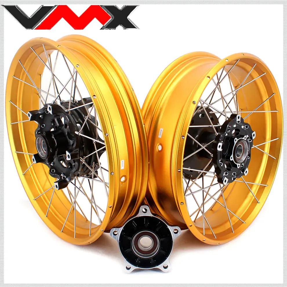Vmx-Racing 3.0*19Inch & 4.25*17Inch Tubeless Wheels Compatible With Bmw F800gs 2024-2025 Gold Rims 1