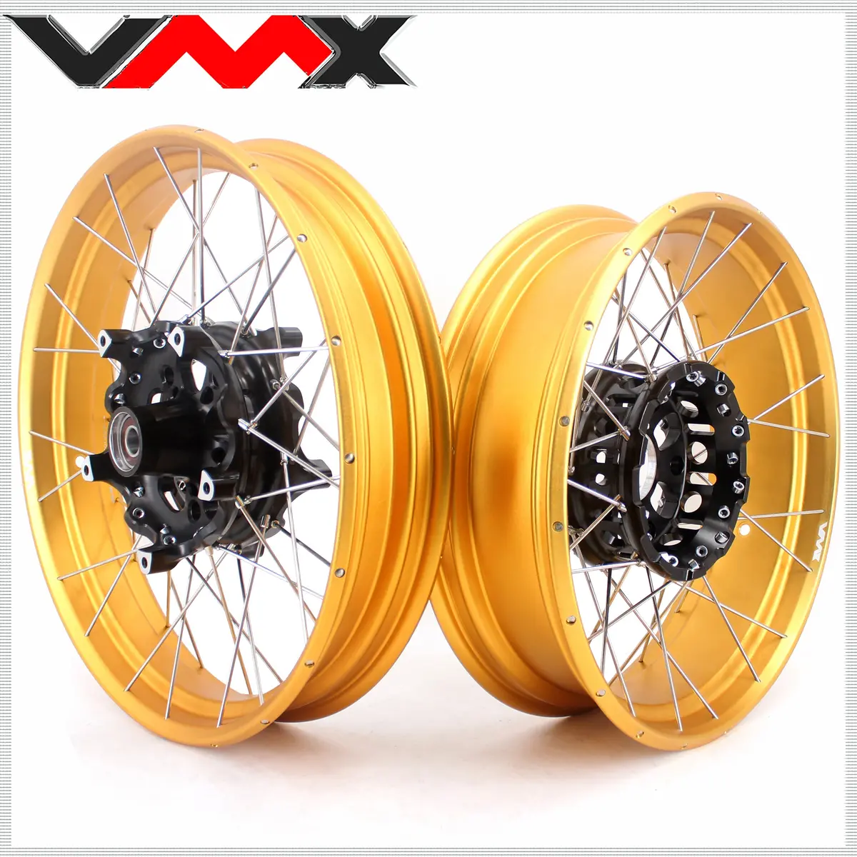 Vmx 19" 17" Tubeless Wheels For Bmw R1200gs R1200gs Adventure 2013-2020 Black Hub & Gold Rim 1