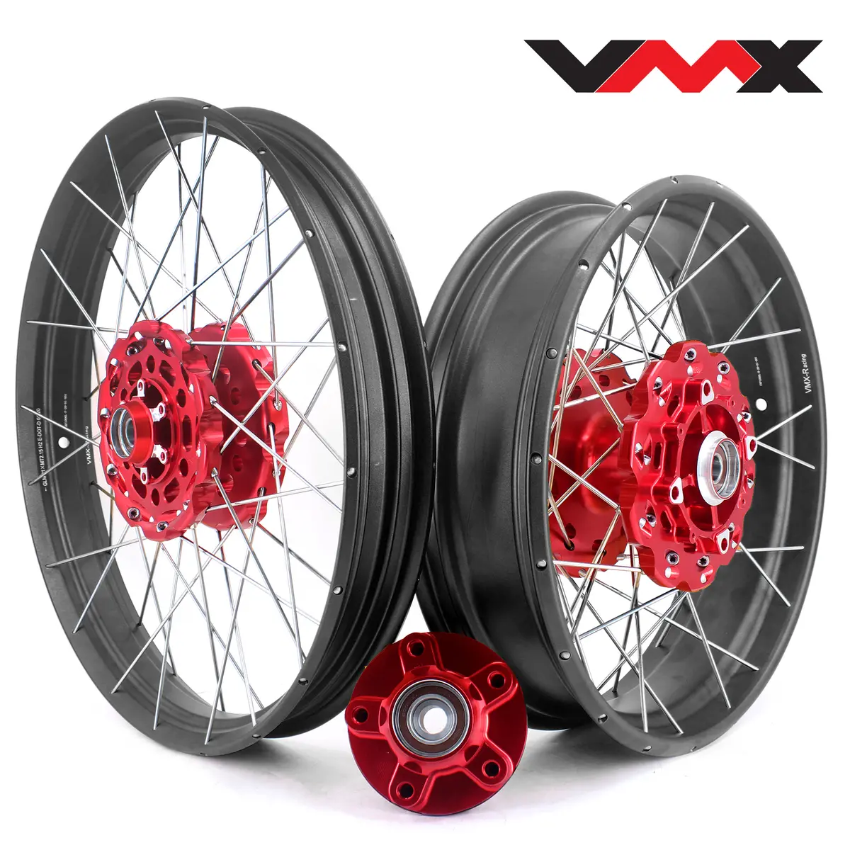 Pre-Order Vmx Red Hub & Black Rim Tubeless Wheels Fit Honda Xl750 Transalp 2023-2024 21In. & 18In. 1