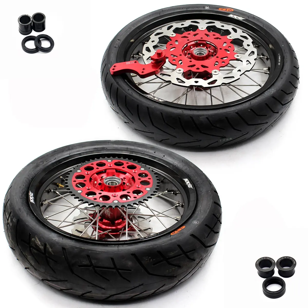 Kke 17" Supermoto Wheels Tires For Honda Crf250r 04-13 Crf450r 02-12 1