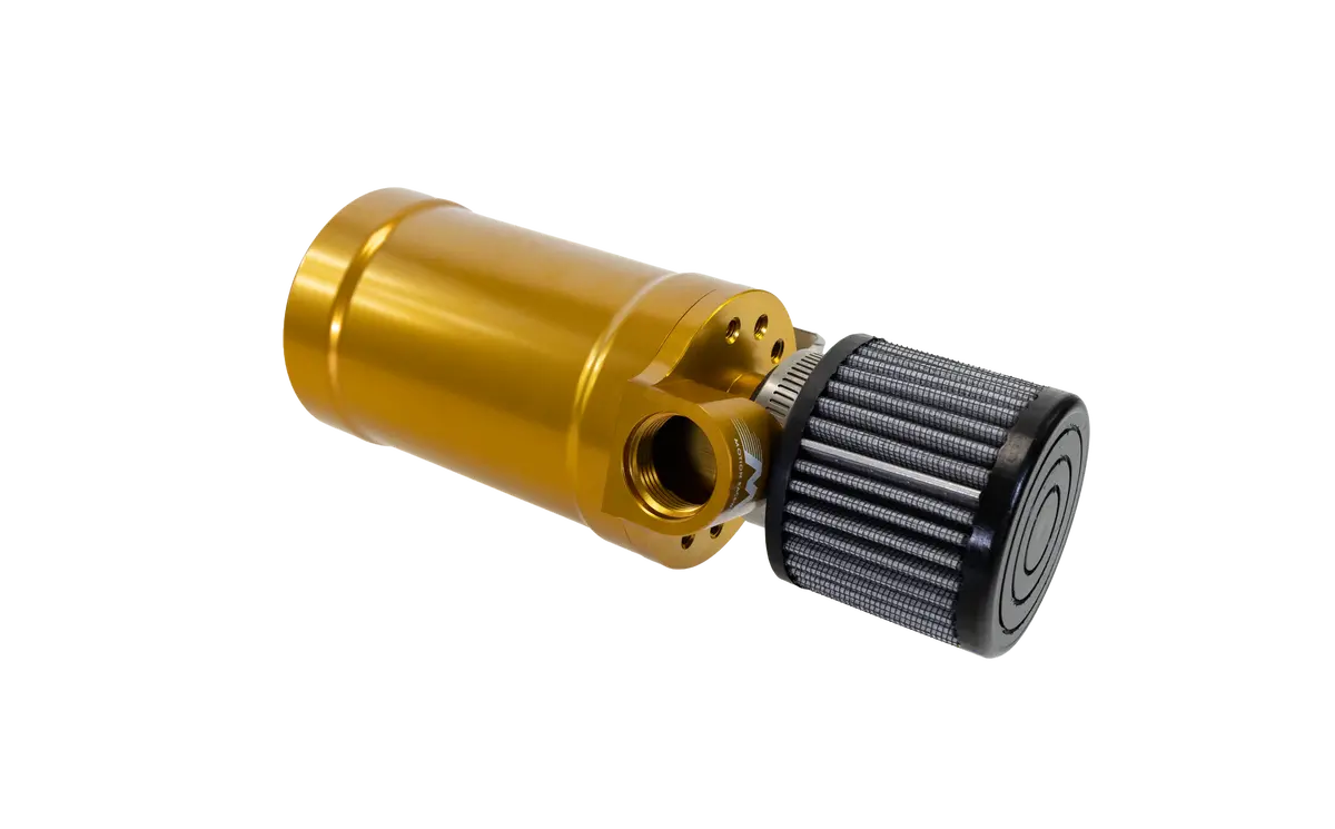 Motion Raceworks Top Loader Billet Oil Catch Can Gold Anodized ( Single 12 An Port ) 1