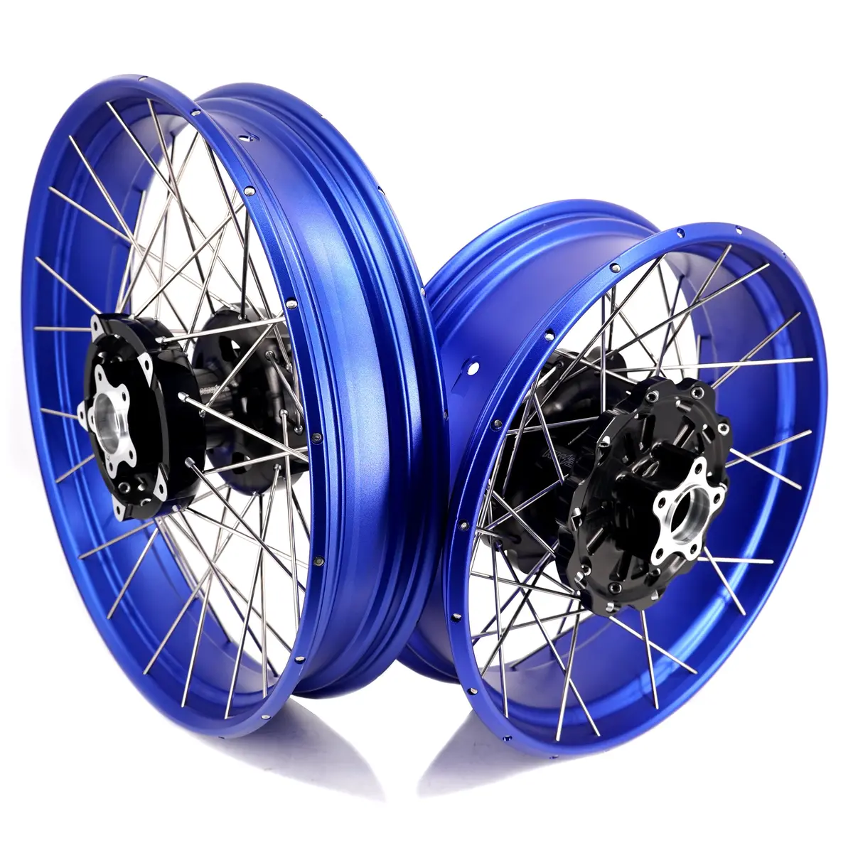 Kke 3.5*19'' & 5.0*18'' Tubeless Wheels Fit Harley Street Glide/Cvo 2024 Blue Rims 1