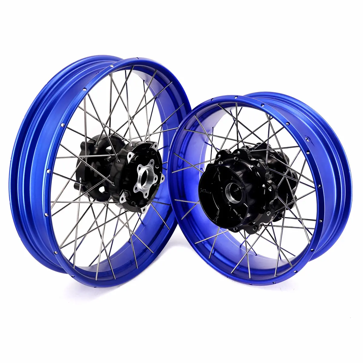 Kke 3.5*21'' & 5.0*18'' Tubeless Wheels Fit Harley Street Glide/Cvo 2024 Blue Rims 1