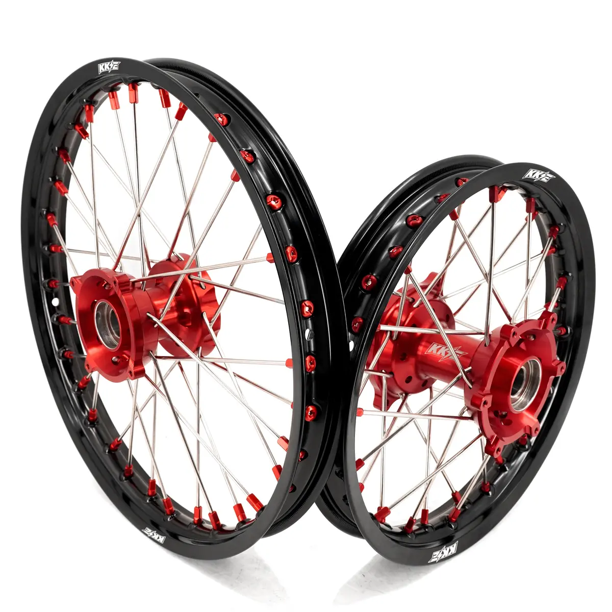 Kke 17"*1.4/14"*1.6 Small Kid's Wheels For Ktm Sx 85 Gas Gas Mc85 2021-2024 Red Nipples 1
