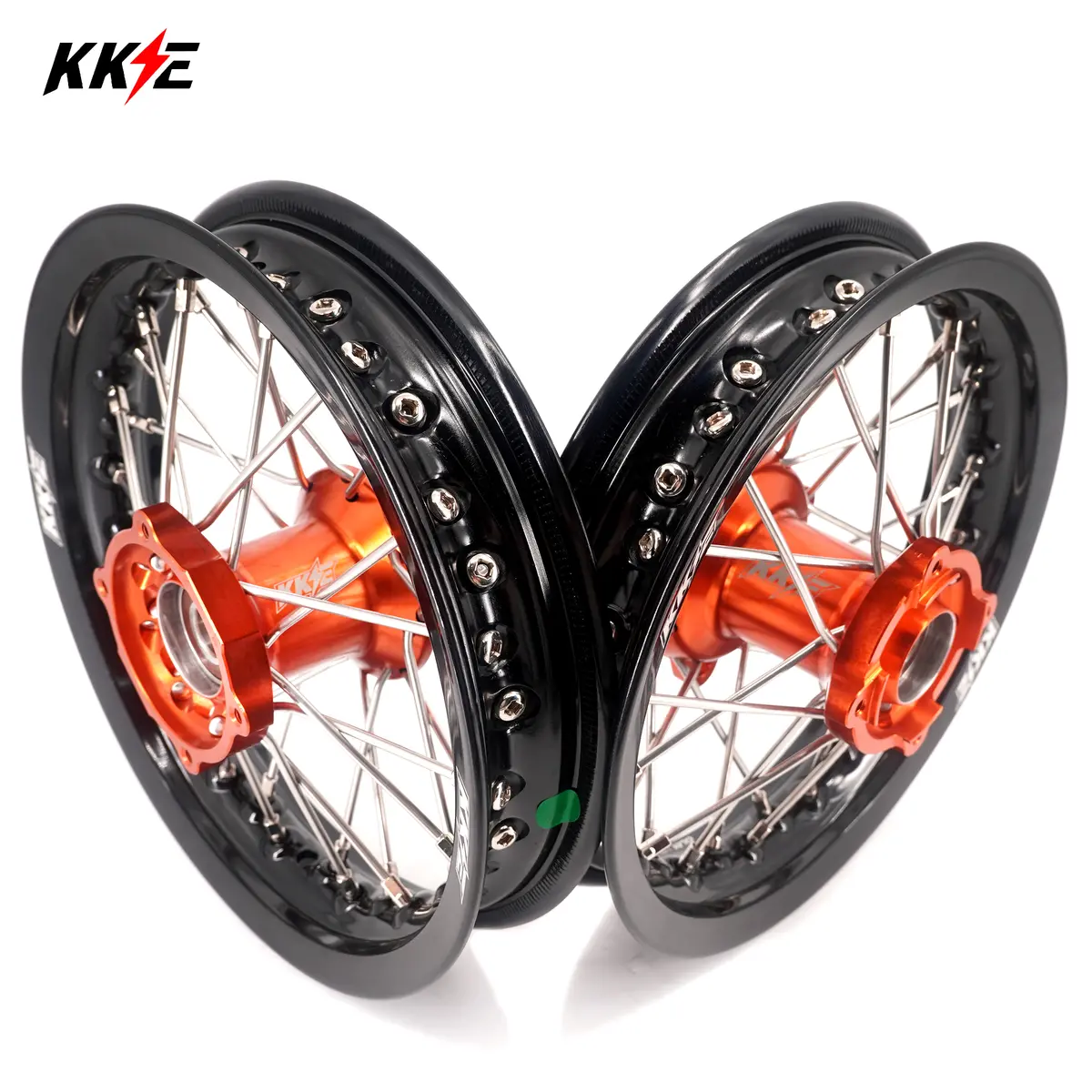 Kke 10/10 Small Kid's Wheels For Ktm Sx50 2014-2023 Mini Dirtbikes Orange Hub 1
