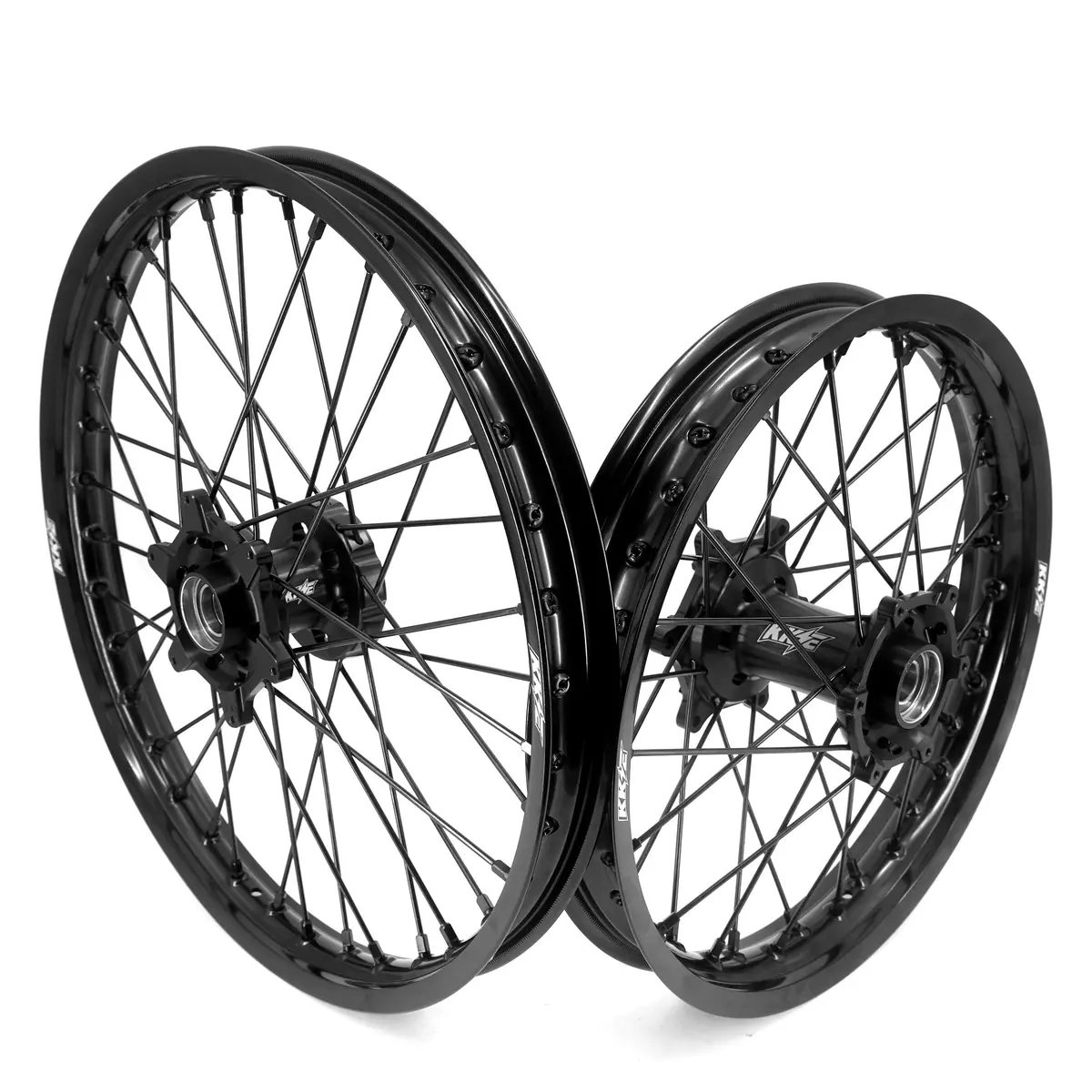 Kke Enduro 1.6*21" & 2.15*18" Cnc Hub Electric Dirtbike Alloy Wheels Rims Fit Stark Varg Mx Ex All Black 1