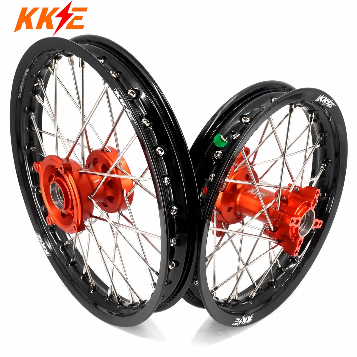 Kke 14"*1.4/12"*1.6 Kid's Small Wheels Rims Set Fit Ktm Sx 65 2025-2026 Orange&Black 1