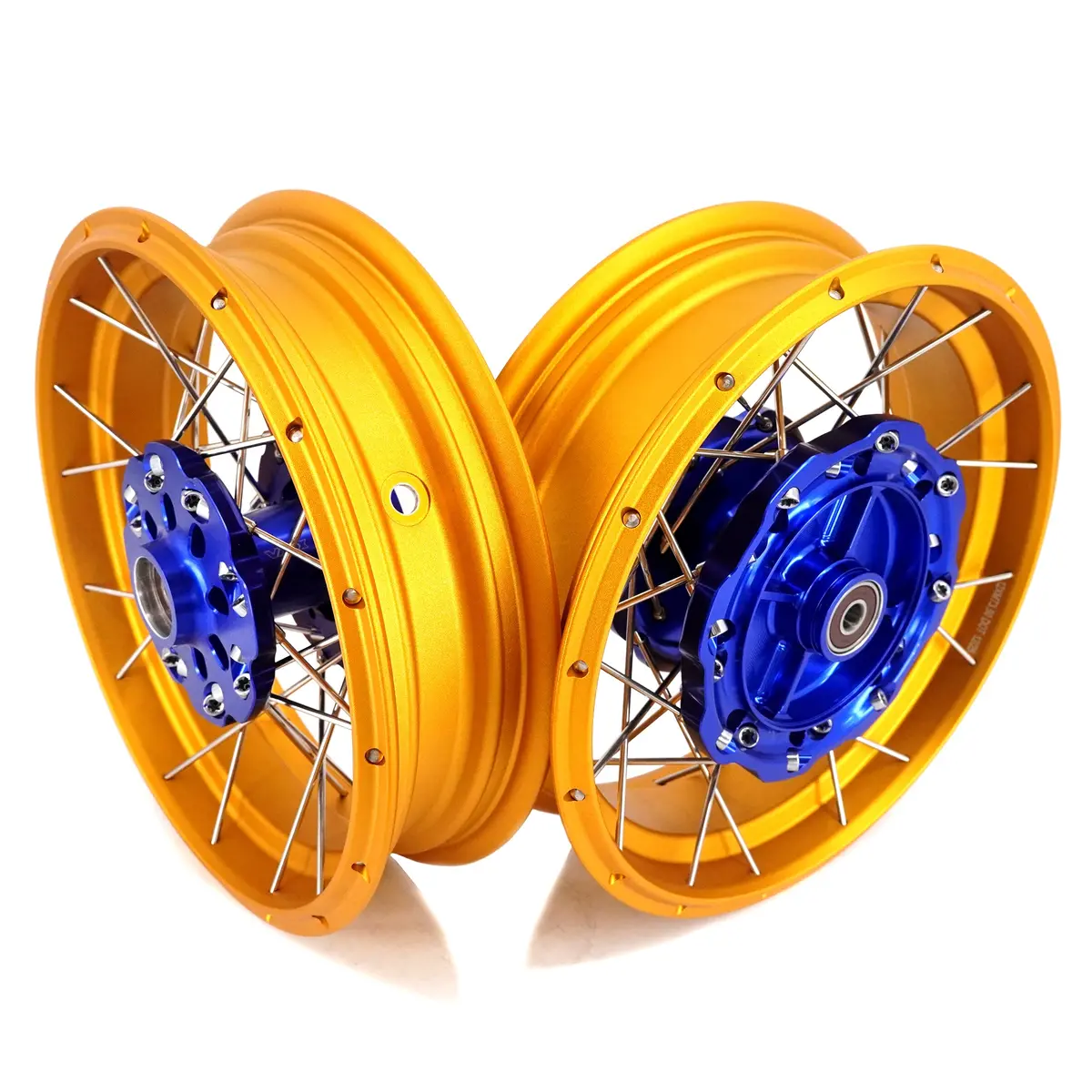 Vmx 2.75*12Inch / 3.5*12Inch Tubeless Wheels Gold Rims For Honda Z 125 Monkey 2022-2024 Thailand (Model: Z125mn) Blue Hubs 1