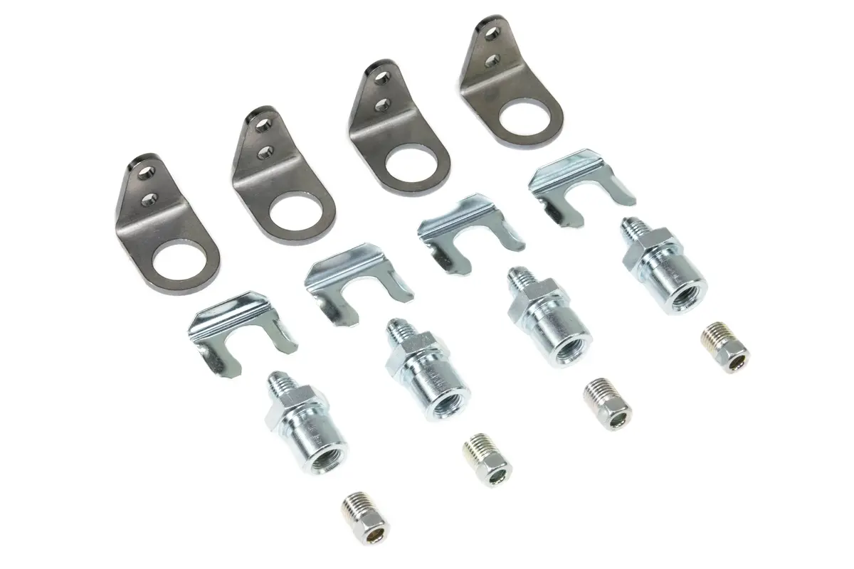 Brake Line Bulkhead Hard/Flex Line Bolt-On Bracket/Clips Only (4-Pack) 1