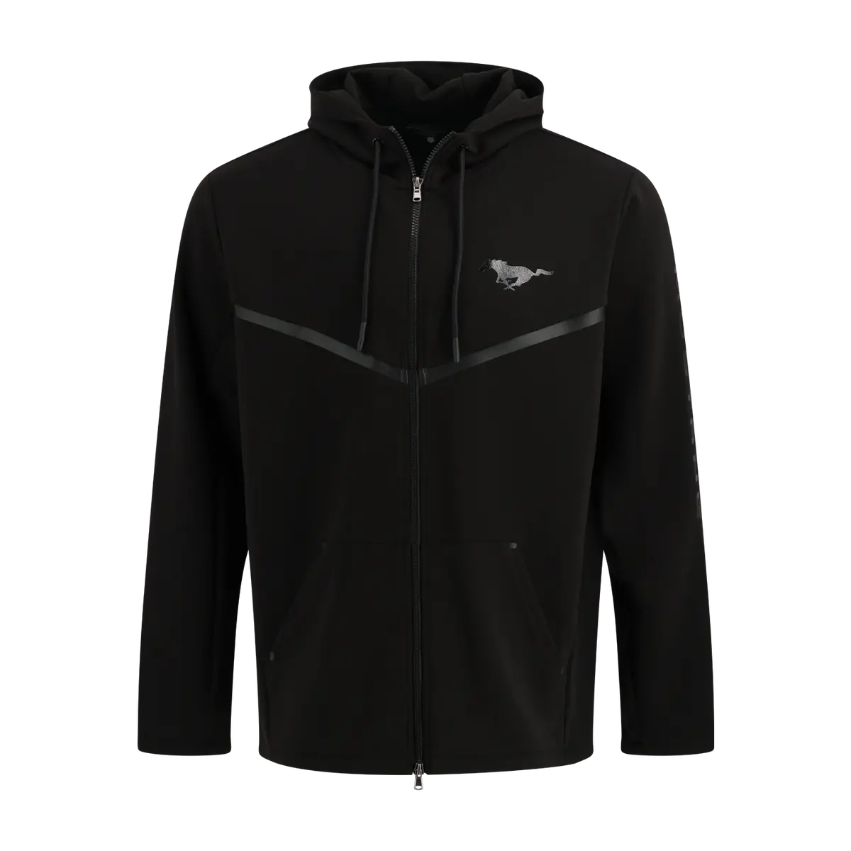 Ford Mustang Mens Black Zip Up Hoodie 1