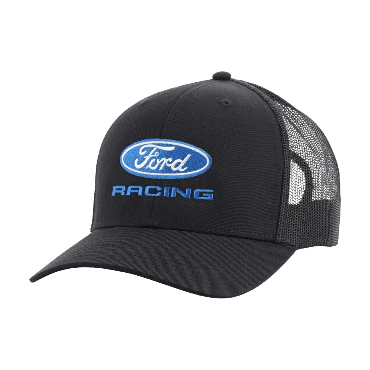 Ford Racing Logo Black Mesh Snapback Hat 1