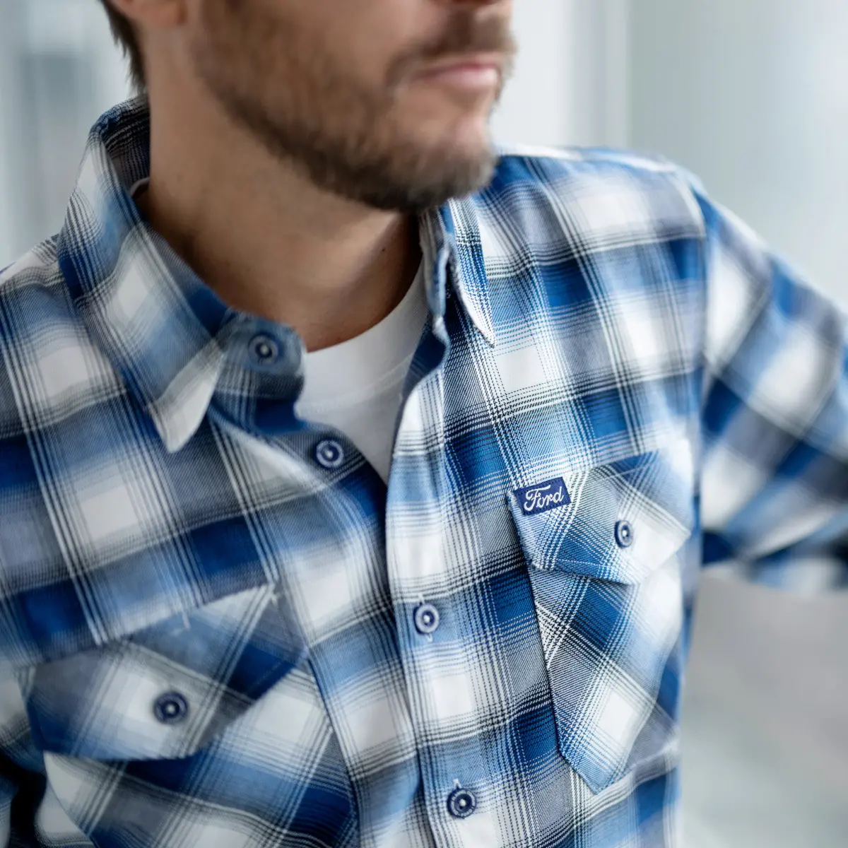 Ford Dixxon Blue Flannel Shirt 3