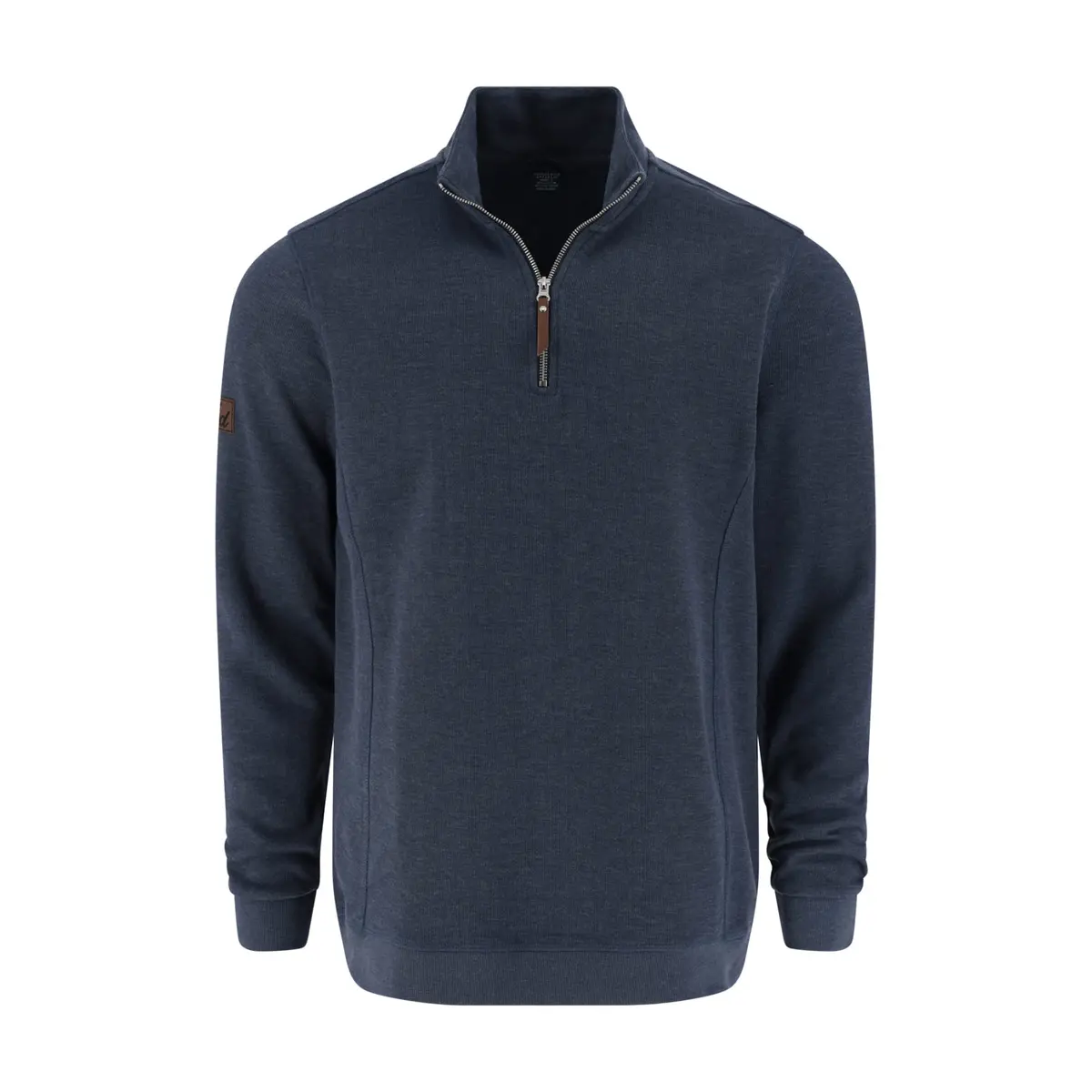 Ford Mens Heather Navy Quarter Zip Sweatshirt 1