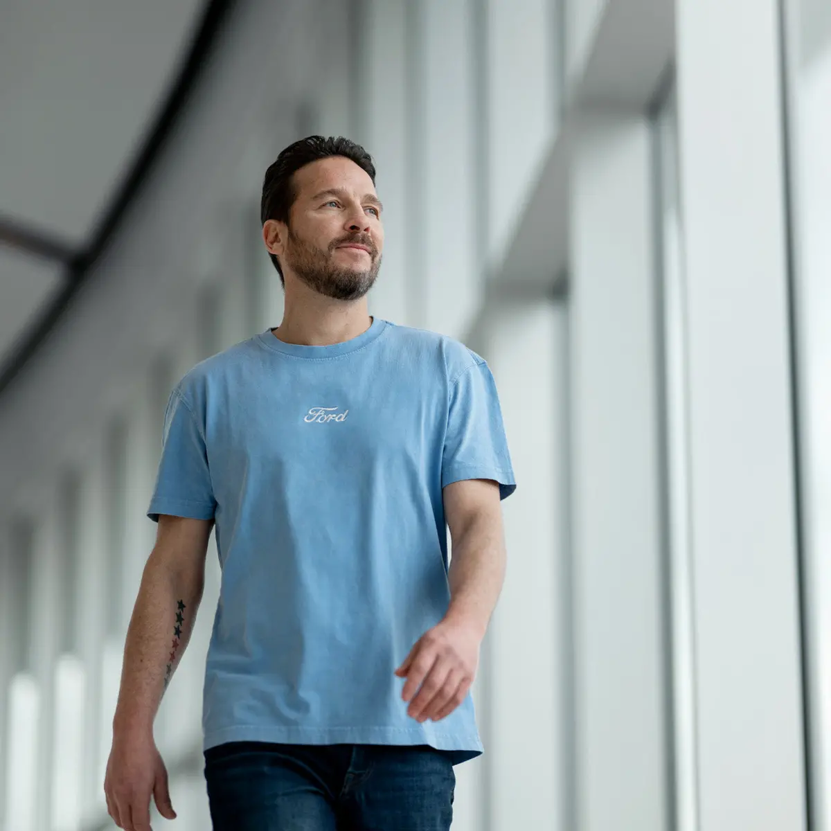 Ford Script Mens Light Blue T-Shirt 2