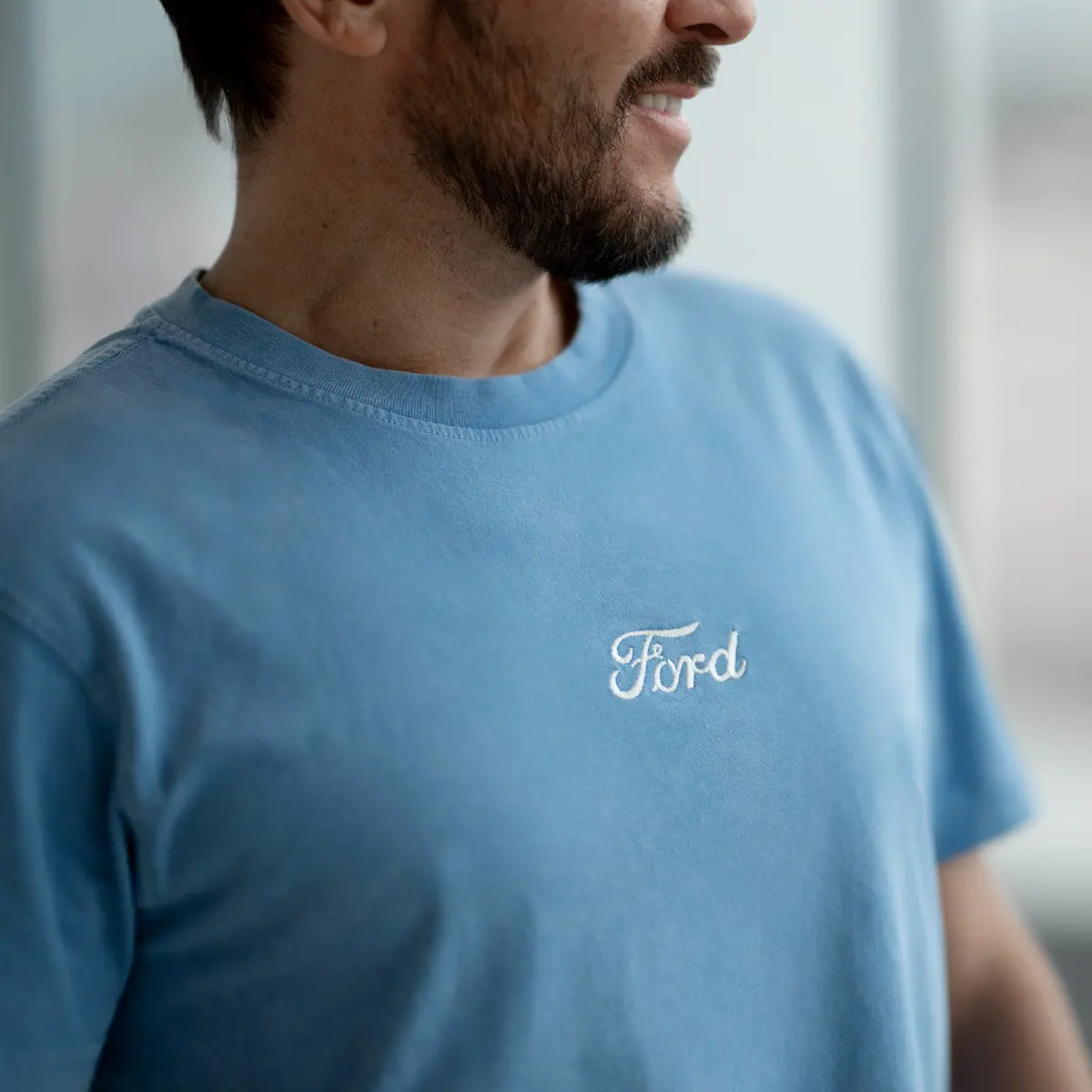 Ford Script Mens Light Blue T-Shirt 3