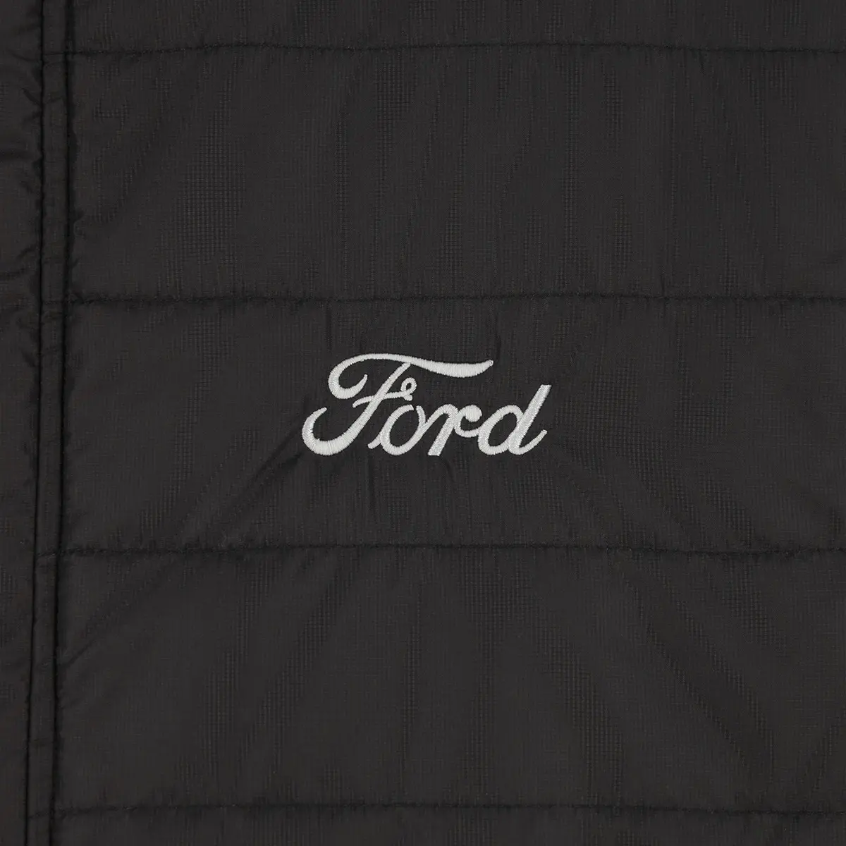 Ford Script Mens Black Zip Up Puffer Vest 4