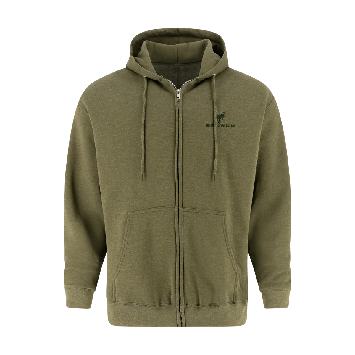 Ford Bronco Mens Dark Green Zip Up Hoodie 1
