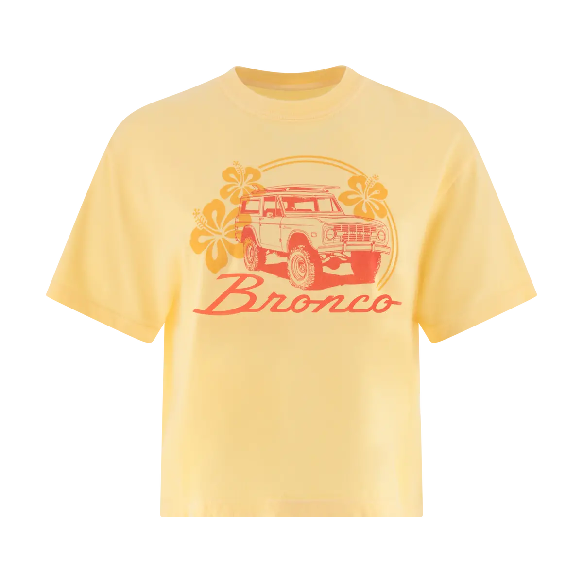 Ford Bronco Womens Light Yellow Graphic T-Shirt 1