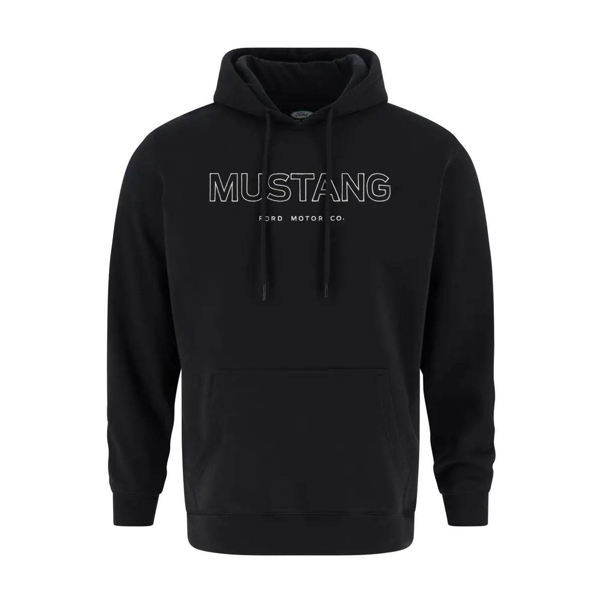 Ford Mustang Mens Black Block Letter Hoodie 1