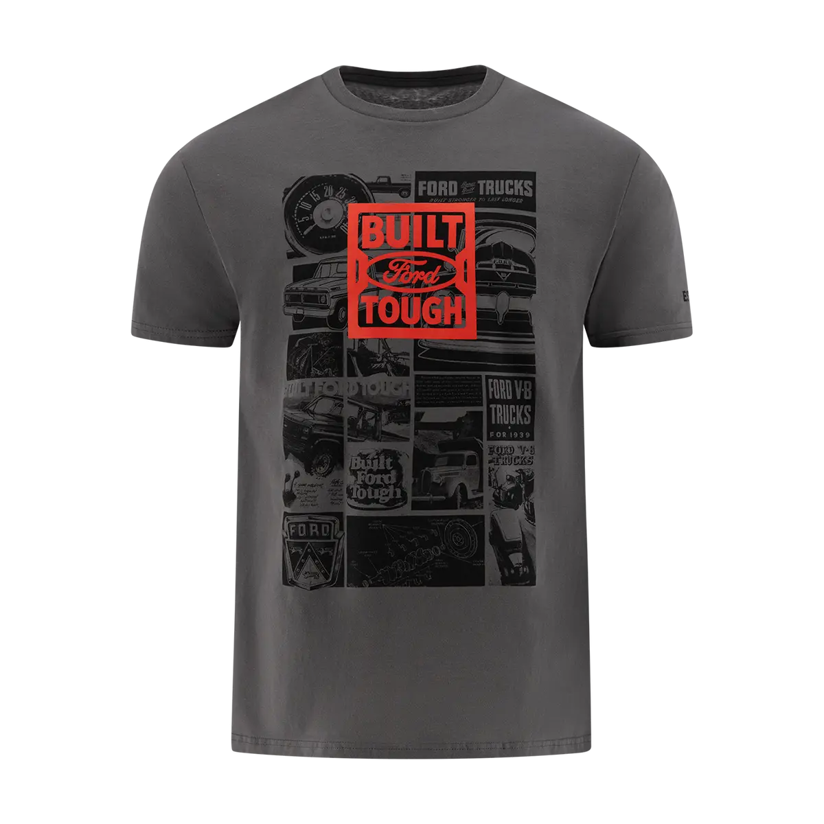 Built Ford Tough Mens Gray Collage Graphic T-Shirt 1