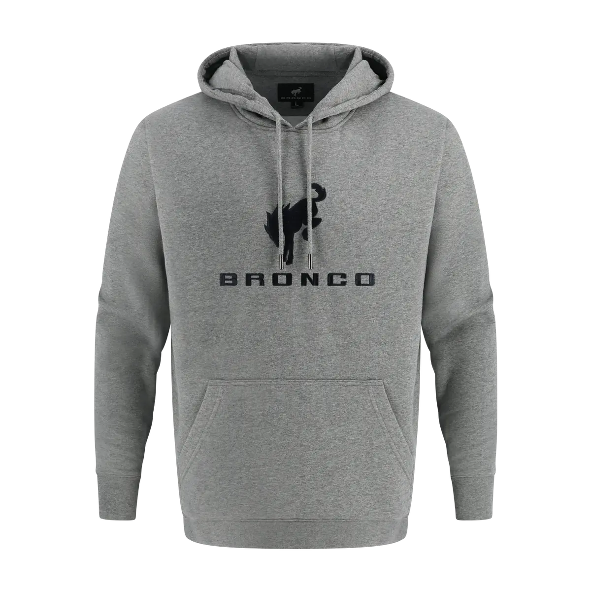 Ford Bronco Mens Gray Embroidered Fleece Hoodie 1