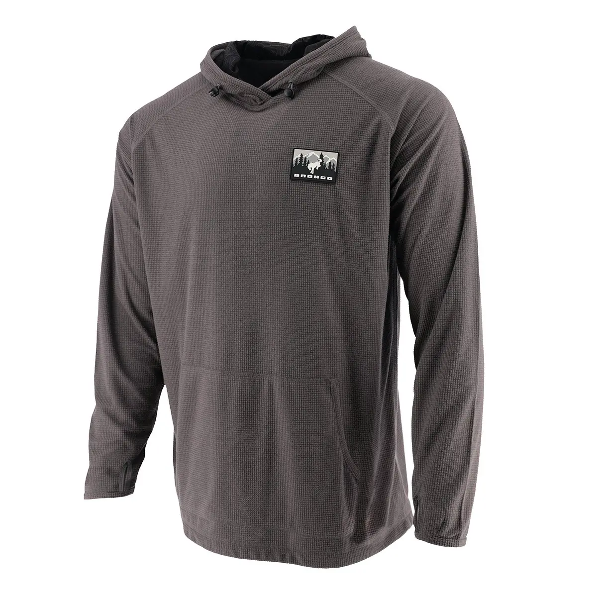 Ford Bronco Mens Gray Grided Fleece Hoodie 1
