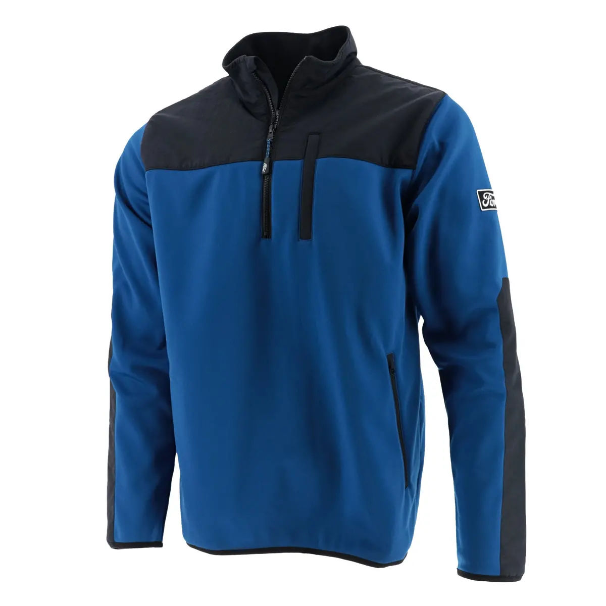 Ford Mens Blue Performance Fleece Quarter Zip Jacket 1