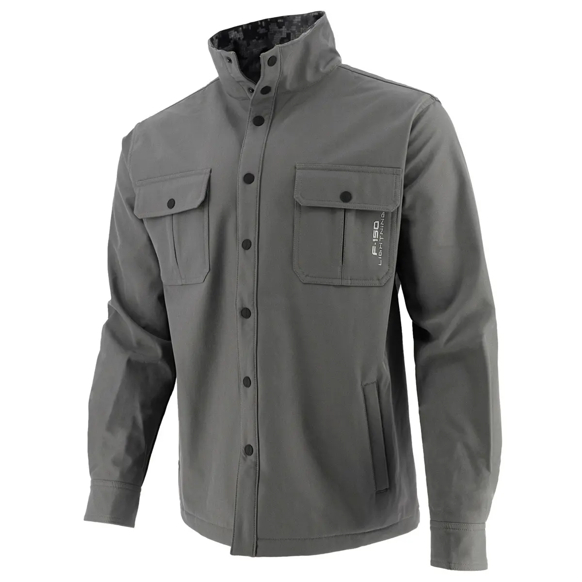 Ford F-150 Lightning Gray Mens Water Resistant Softshell Shirt Jacket 1