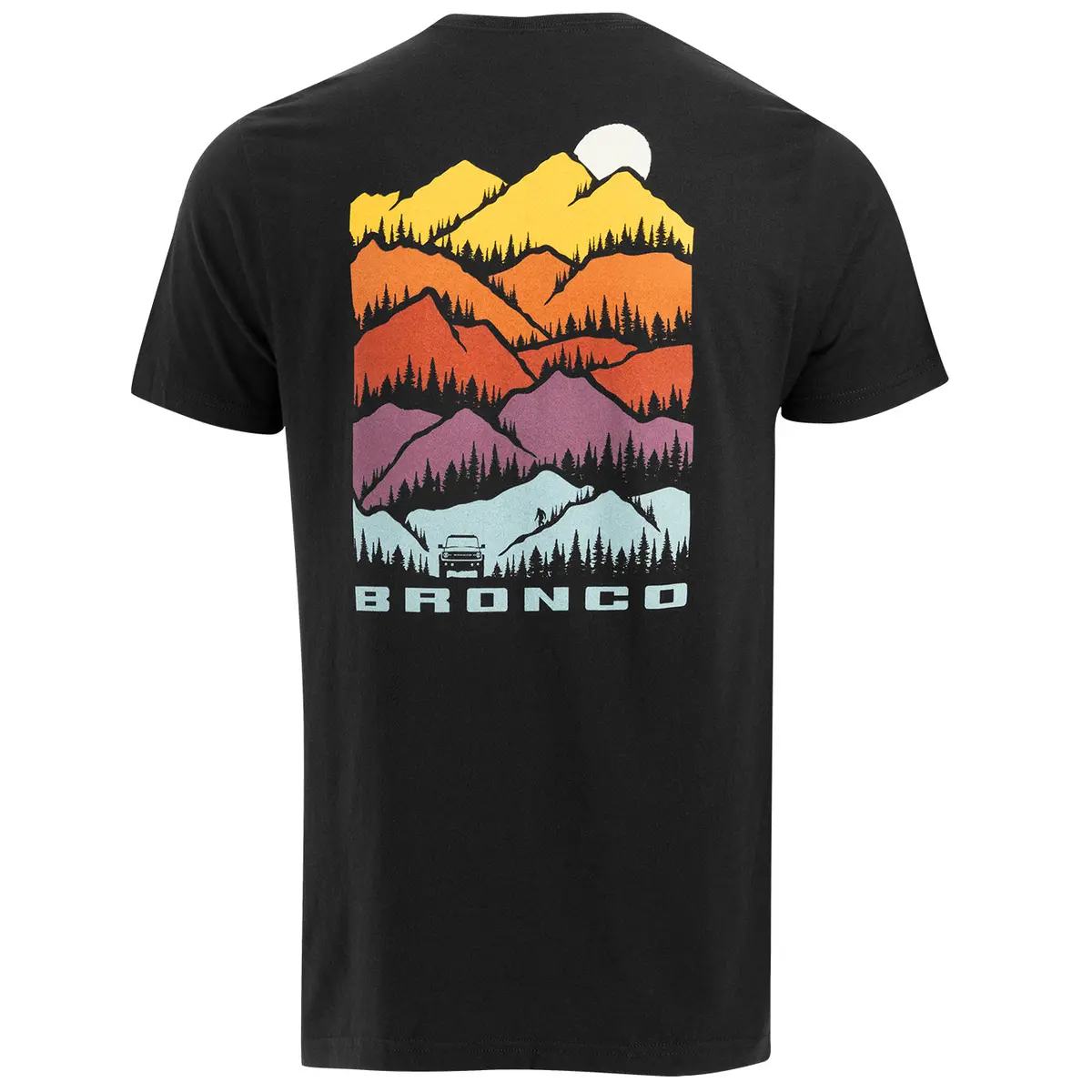 Ford Bronco Mens Multicolor Mountains Short Sleeve T-Shirt 1