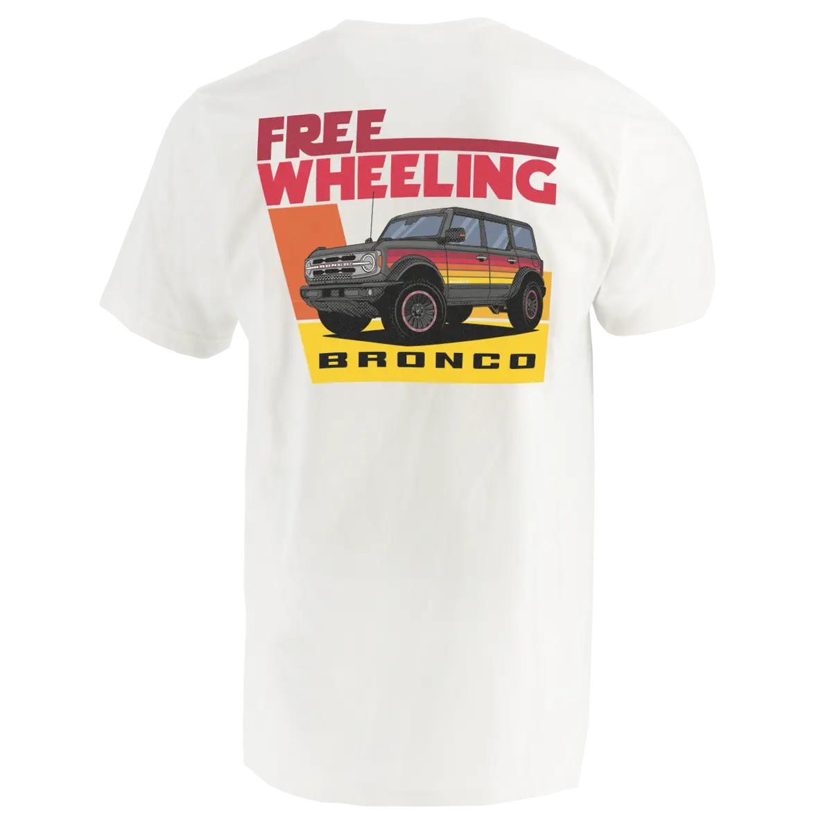 Ford Bronco Free Wheeling Retro White Mens T-Shirt 1