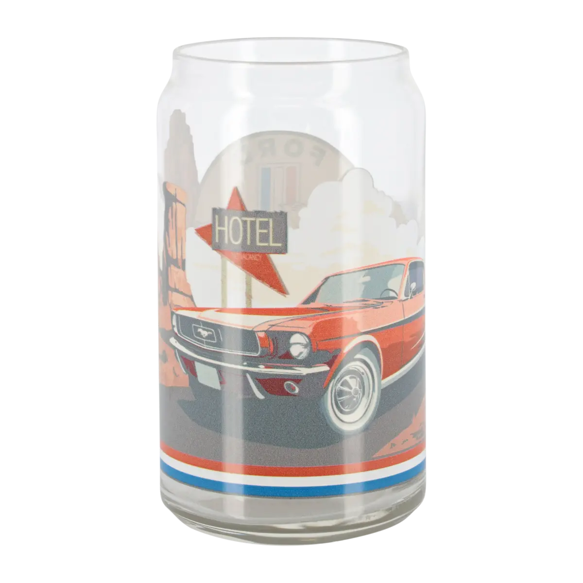 Ford Mustang Tribar 16Oz Vintage Soda Can Glass 1