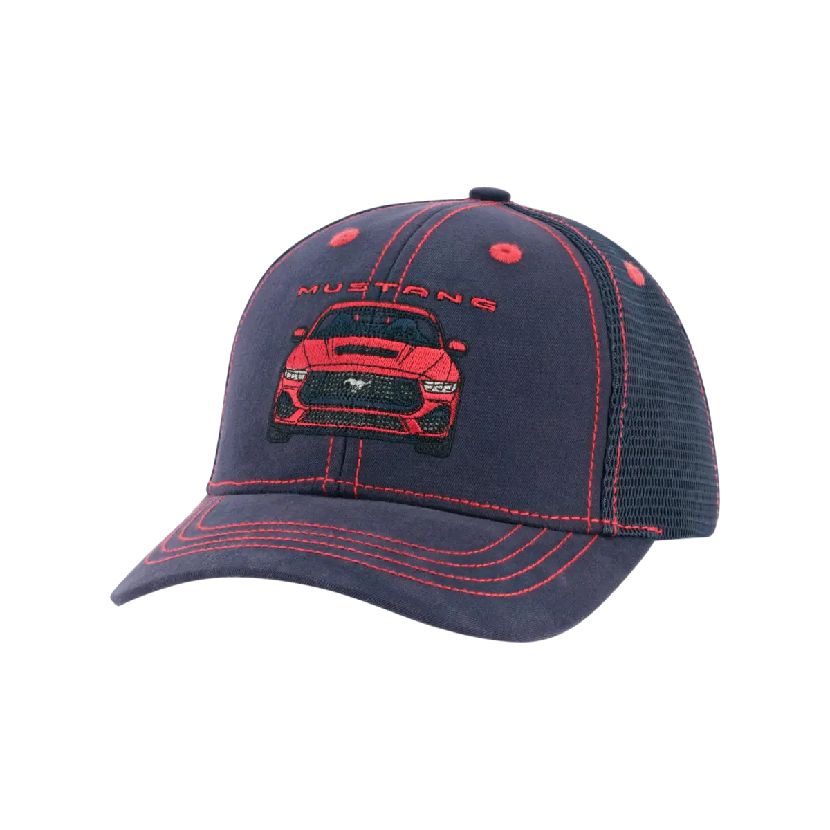Ford Mustang Navy Blue Graphic Youth Snapback Hat 1