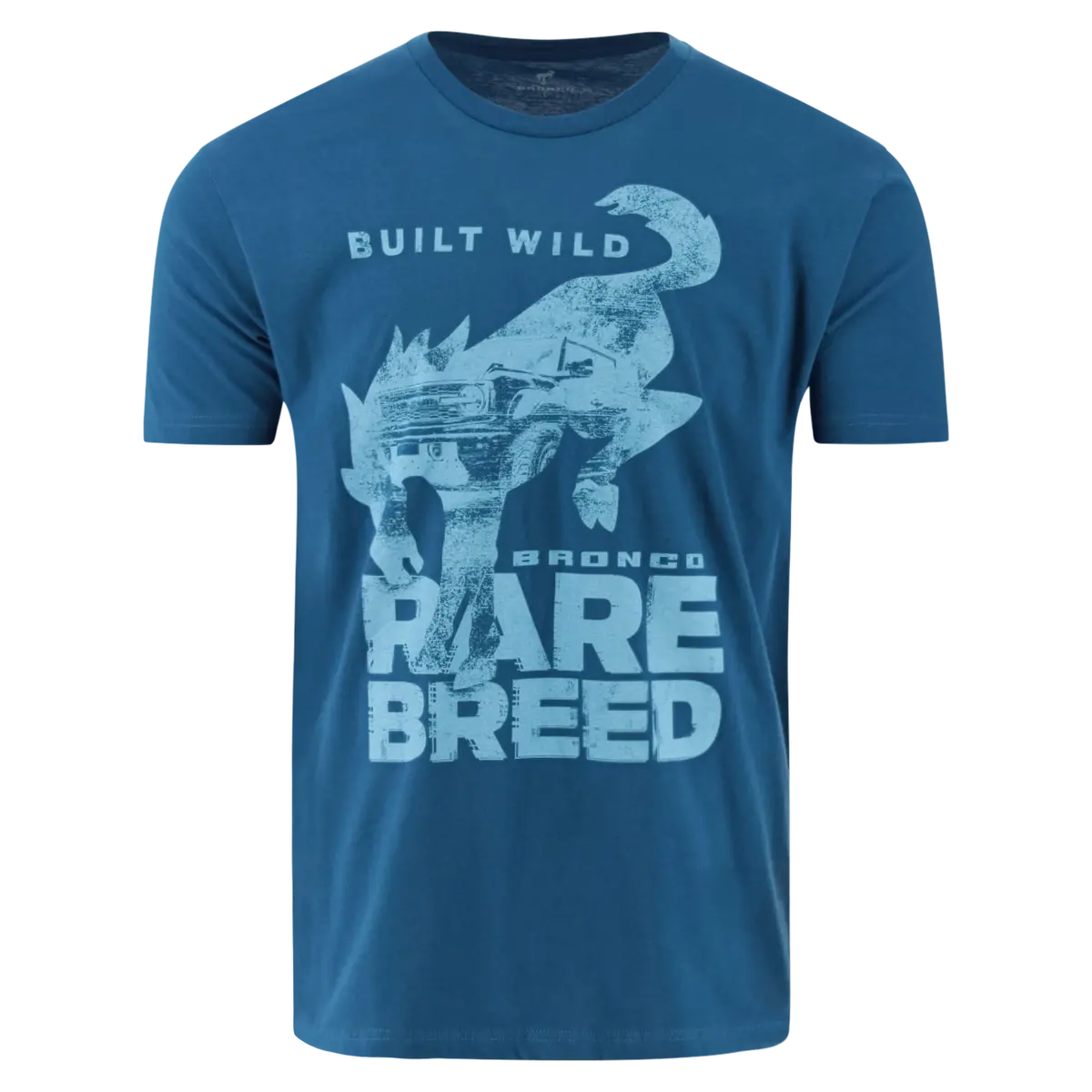Ford Bronco Mens Built Wild Blue Rare Breed T-Shirt 1