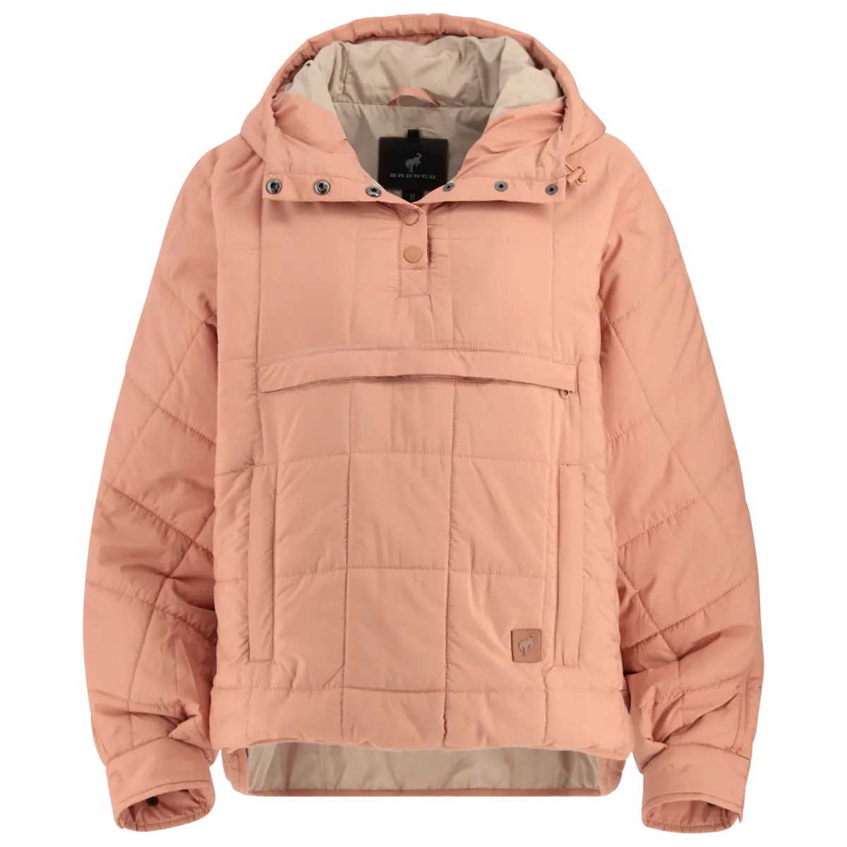 Ford Bronco Womens Pink High Low Quilted Puffer Jacket 1