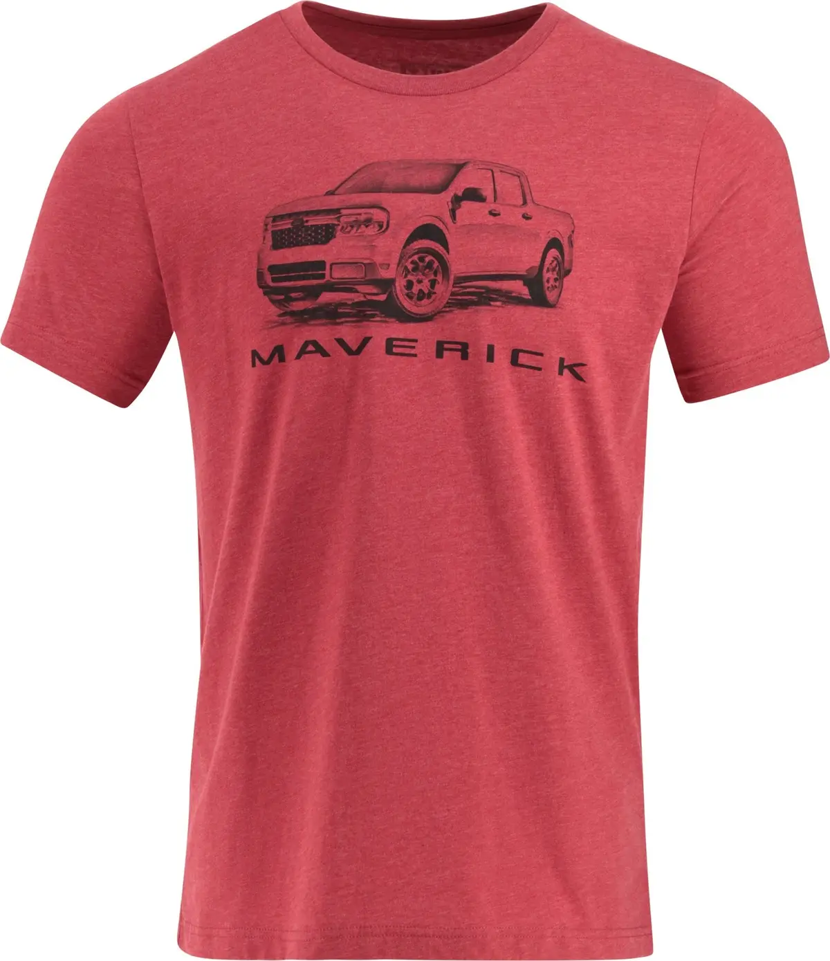 Ford Maverick Mens Graphite Drawing Red Short Sleeve T-Shirt 1