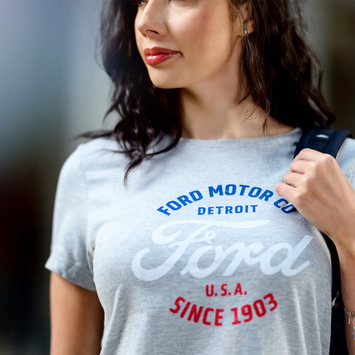 Ford Motor Co 1903 Red White & Blue Womens T-Shirt 3