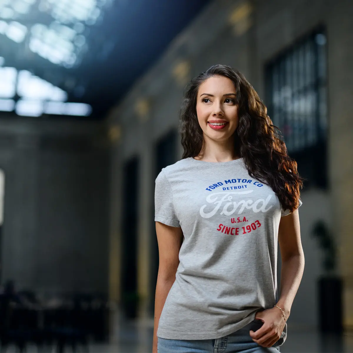 Ford Motor Co 1903 Red White & Blue Womens T-Shirt 2
