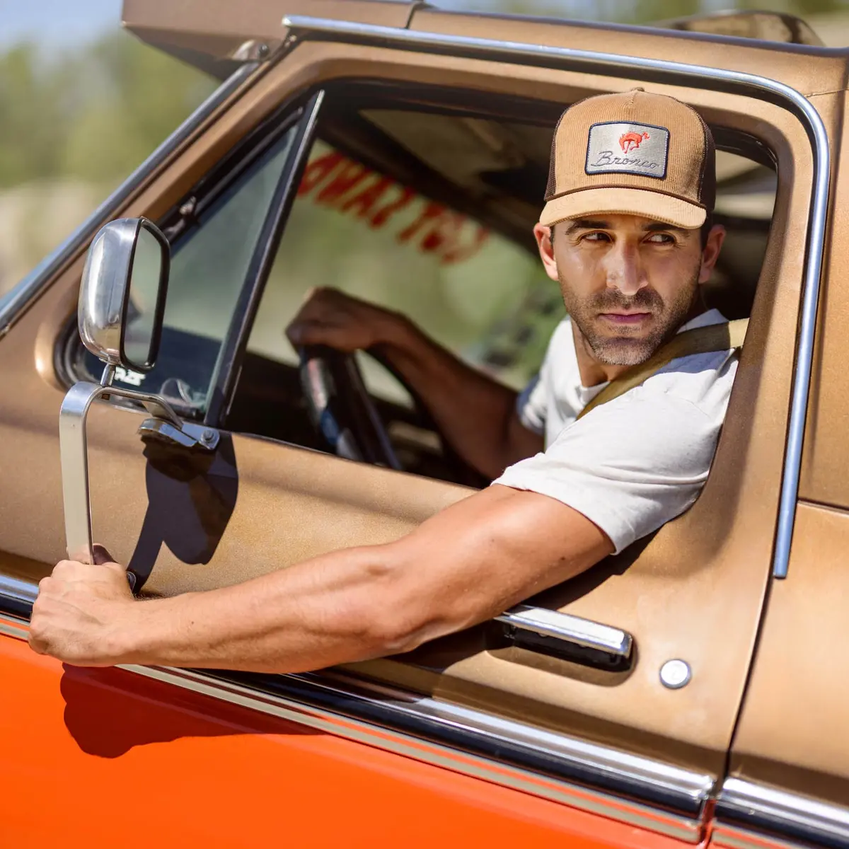 Ford Bronco Vintage Patch Corduroy Snapback Hat 2
