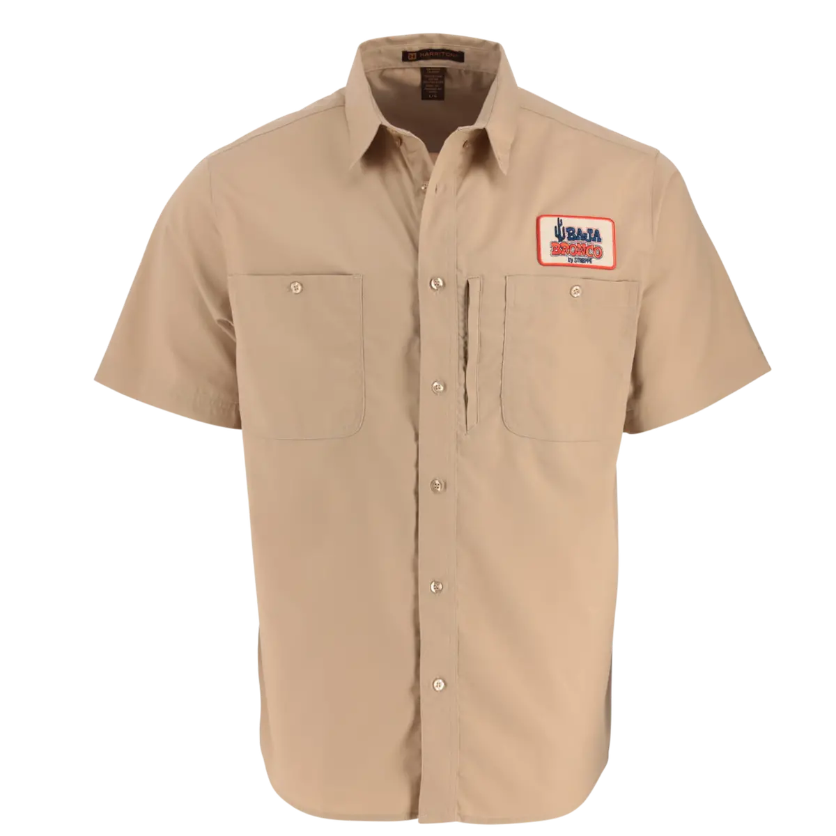 Ford Baja Bronco Stroppe Mens Button Pocket Khaki Mechanic Shirt 1