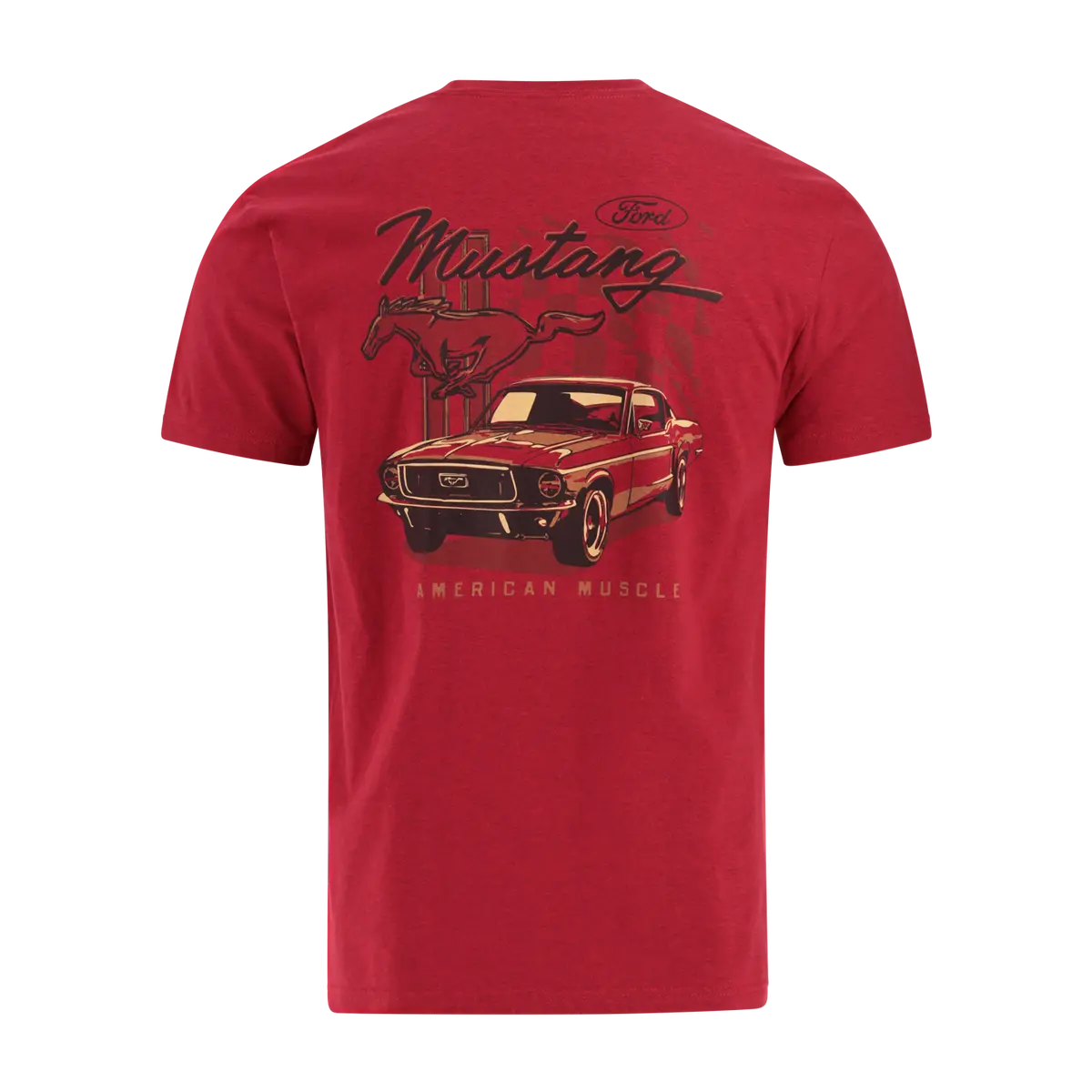 Ford Mustang Mens Red American Muscle Graphic T-Shirt 1