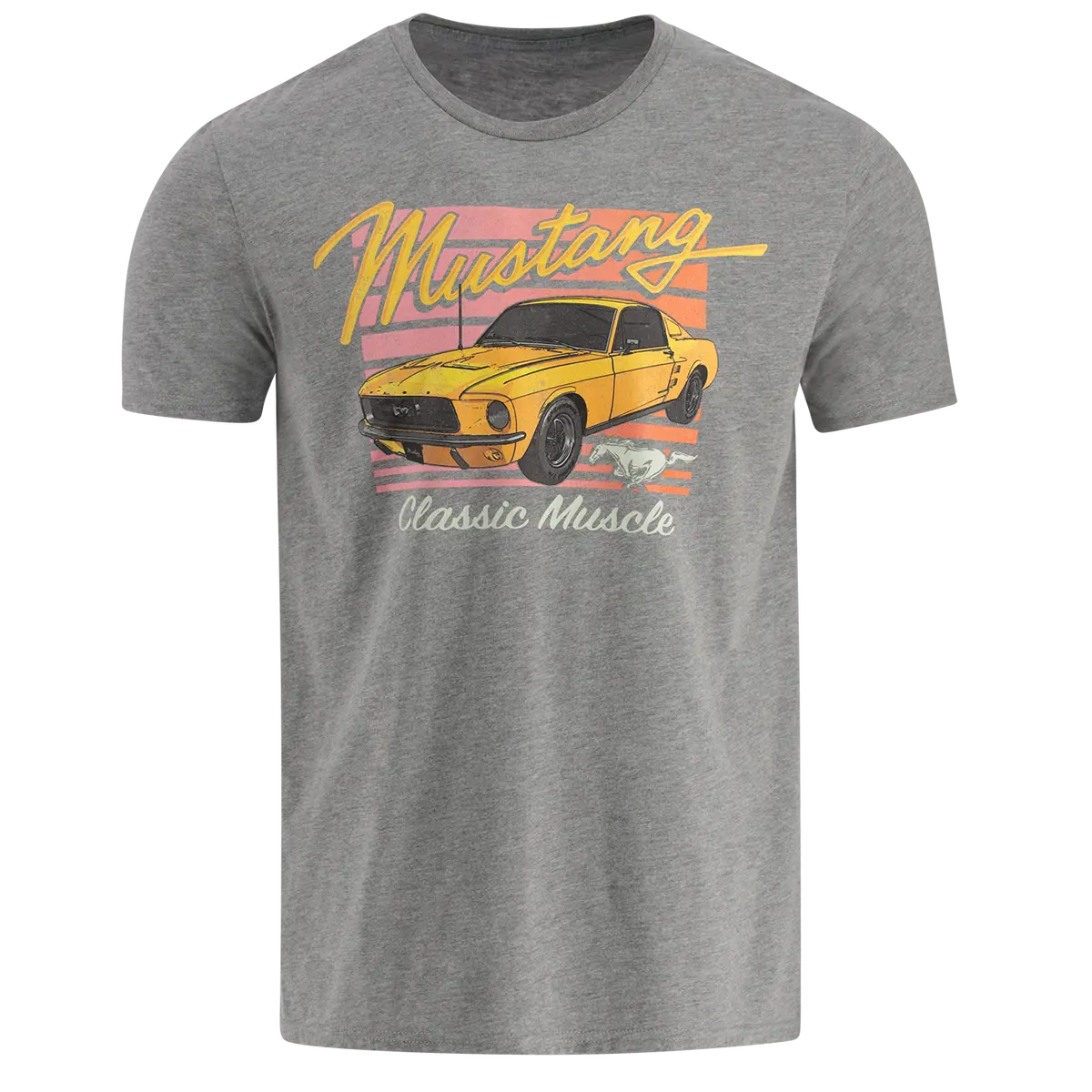 Ford Mustang Mens Classic Muscle Charcoal Short Sleeve T-Shirt 1