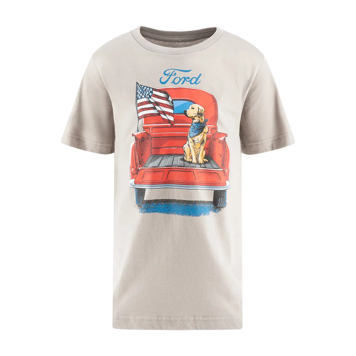 Ford Vintage Pickup Truck With Dog Youth T-Shirt 1