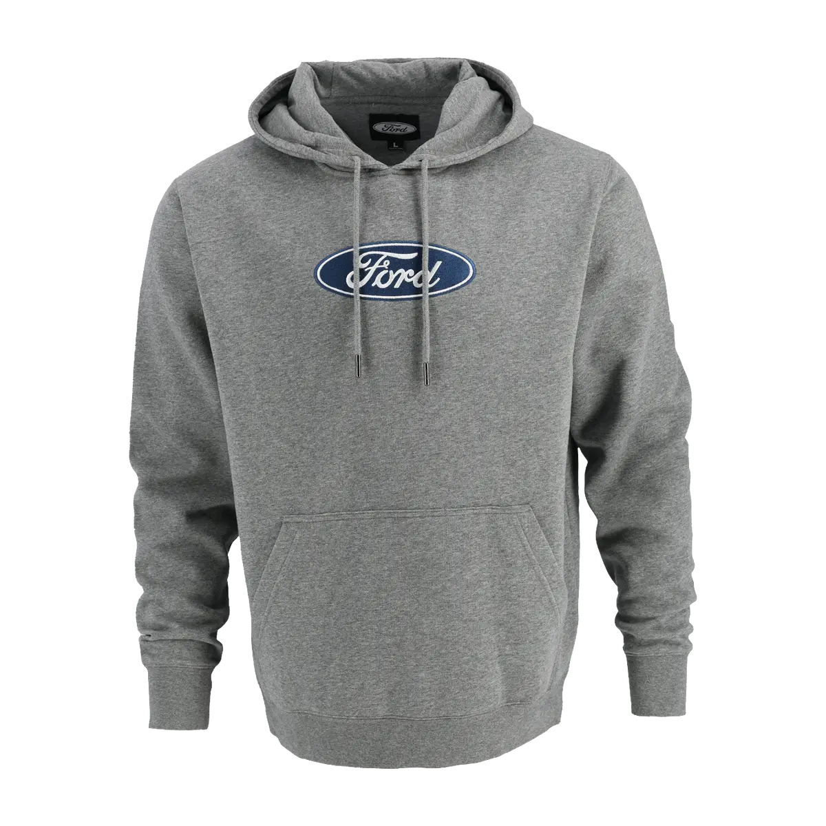Ford Oval Mens Gray Pullover Fleece Hoodie 1