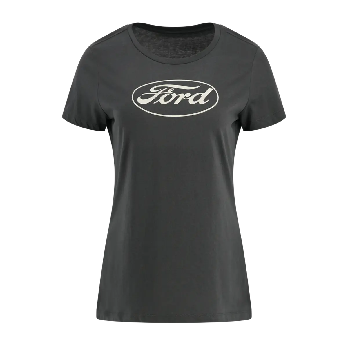 Ford Oval Womens Vintage Charcoal Gray Short Sleeve T-Shirt 1