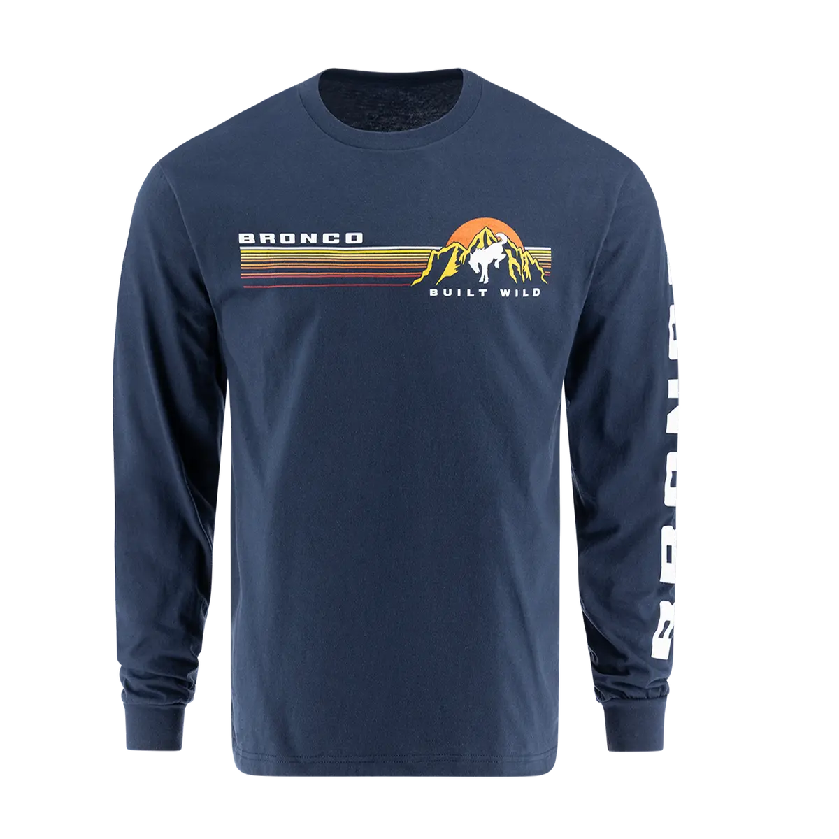 Ford Bronco Built Wild Mens Navy Long Sleeve Shirt 1