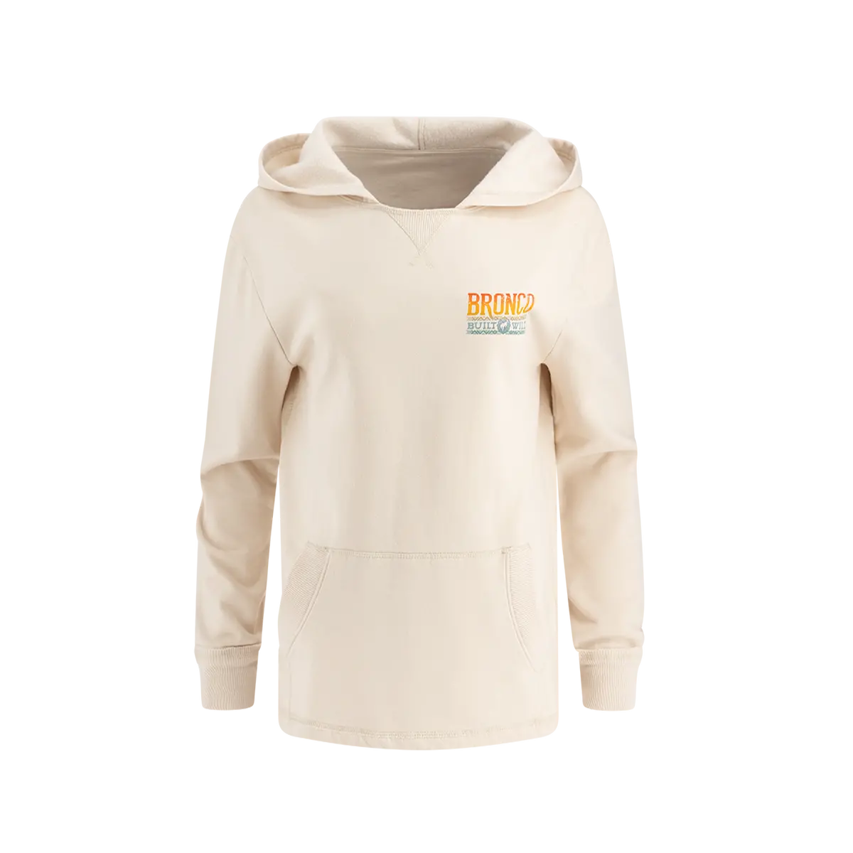 Ford Bronco Womens Ombre Built Wild Graphic Vintage Wash Hoodie 1