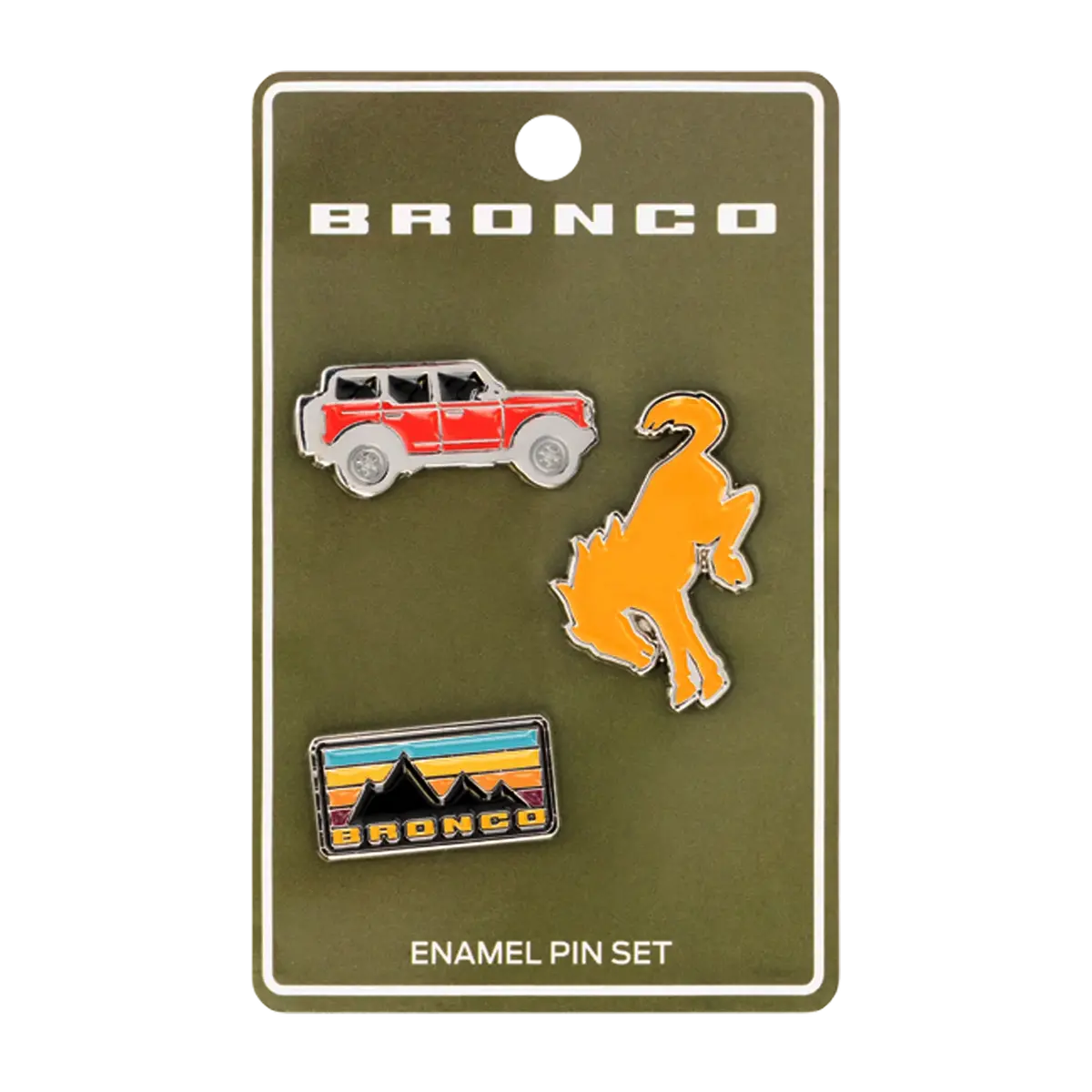 Ford Bronco Logo 3Pc Enamel Pin Set 1