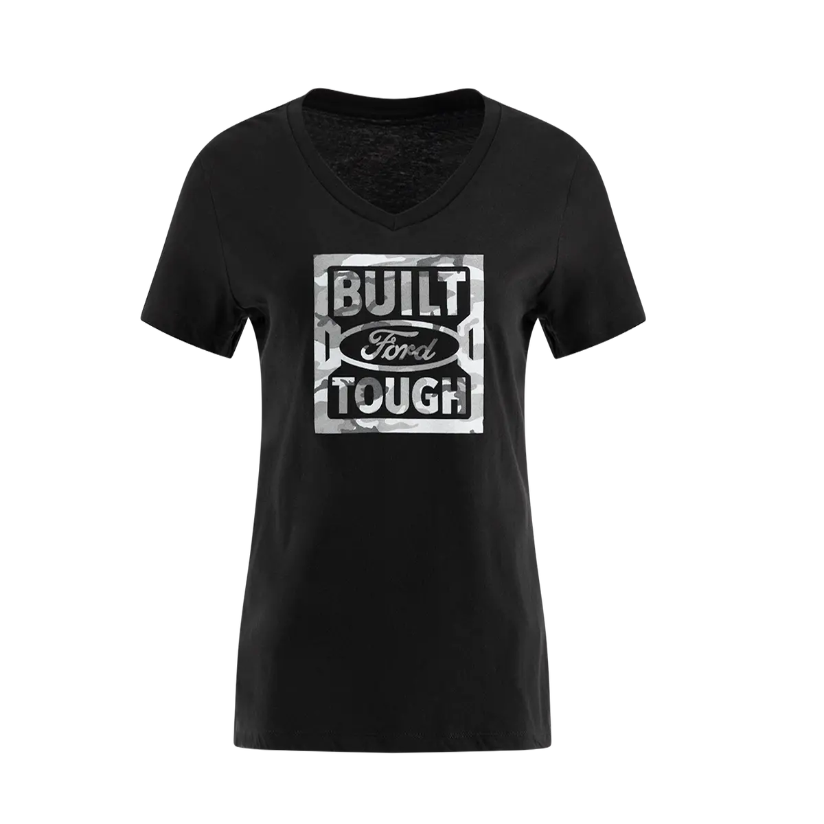 Built Ford Tough Womens Gray Camo Logo T-Shirt 1
